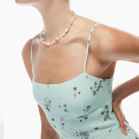 Sunday Best Jackson Spaghetti-strap Mini Dress Aritzia Blue Floral - Picture 14 of 16